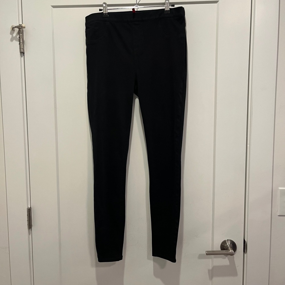 Spanx Jean-ish Leggings Black High Rise Slim Tapered Pull On Pants Womens XL